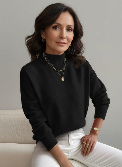 Letizia | Damen Strickpullover mit Stehkragen