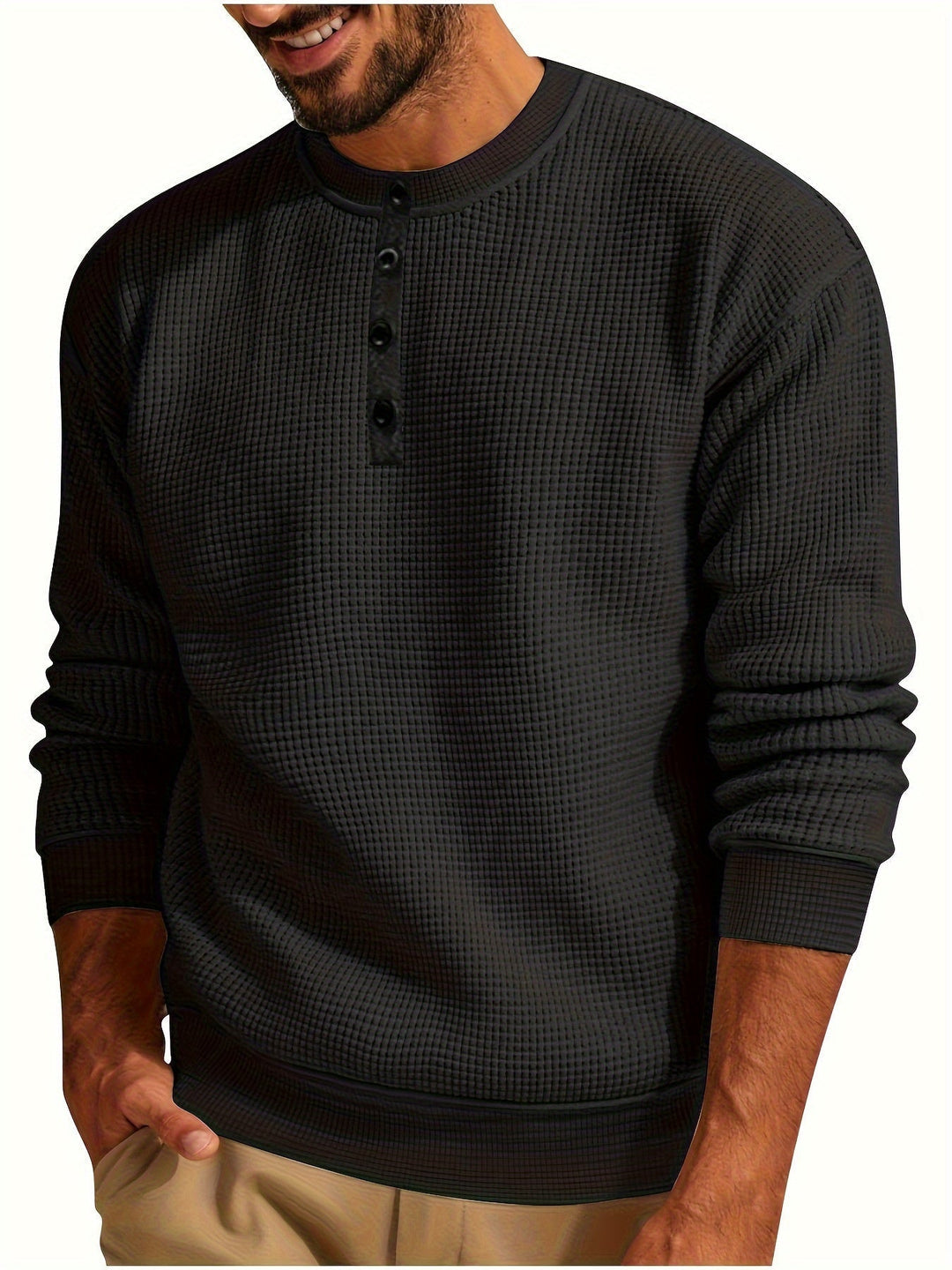 Moritz | Langärmliges Hemd mit Waffelmuster