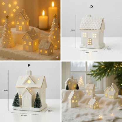 SnowHause | Keramik Weihnachtsdorf LED Dekorationsset