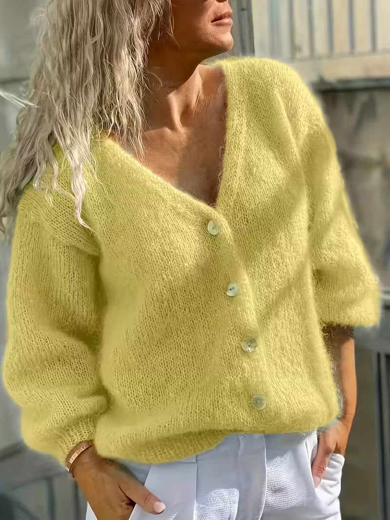 Fabiola | Langärmeliger Strickpullover Mit Knöpfen