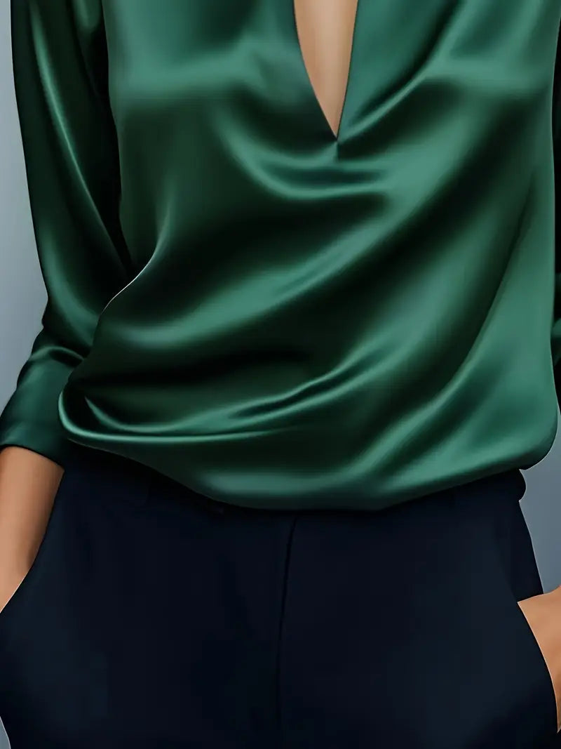 Amelie | Prämie Bluse Mit V-Ausschnitt