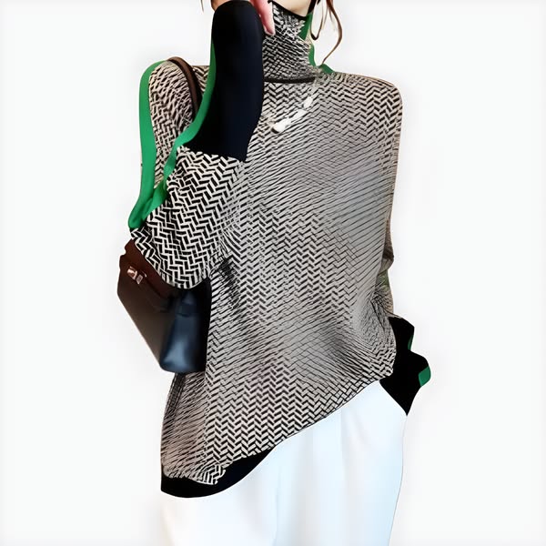 Annieka | Pullover mit hohem Kragen Mélange