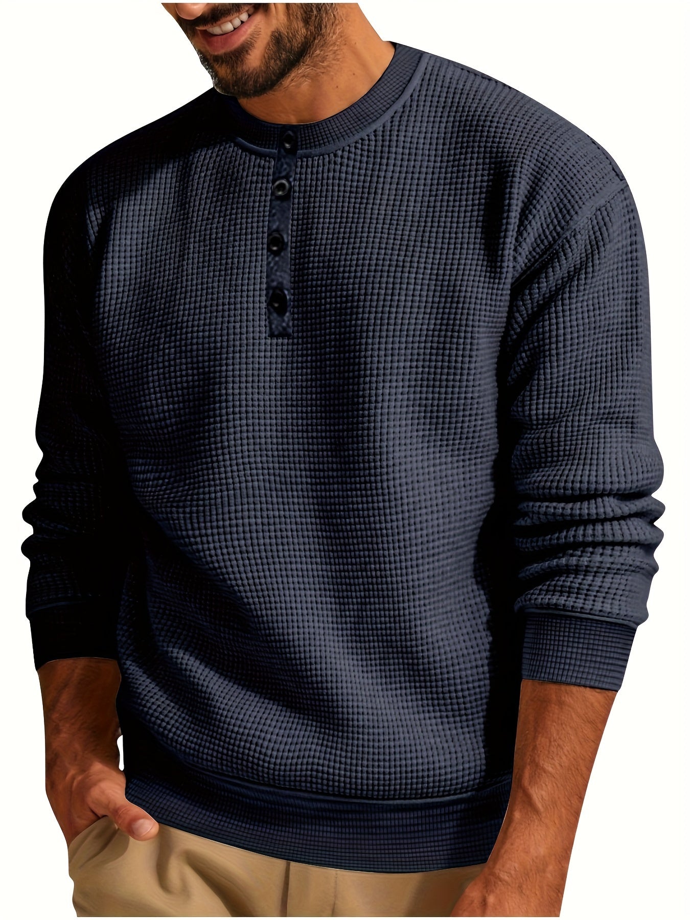 Moritz | Langärmliges Hemd mit Waffelmuster