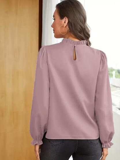 Aurelija – Bluse Mit Rüschen Kragen Und Puffärmeln