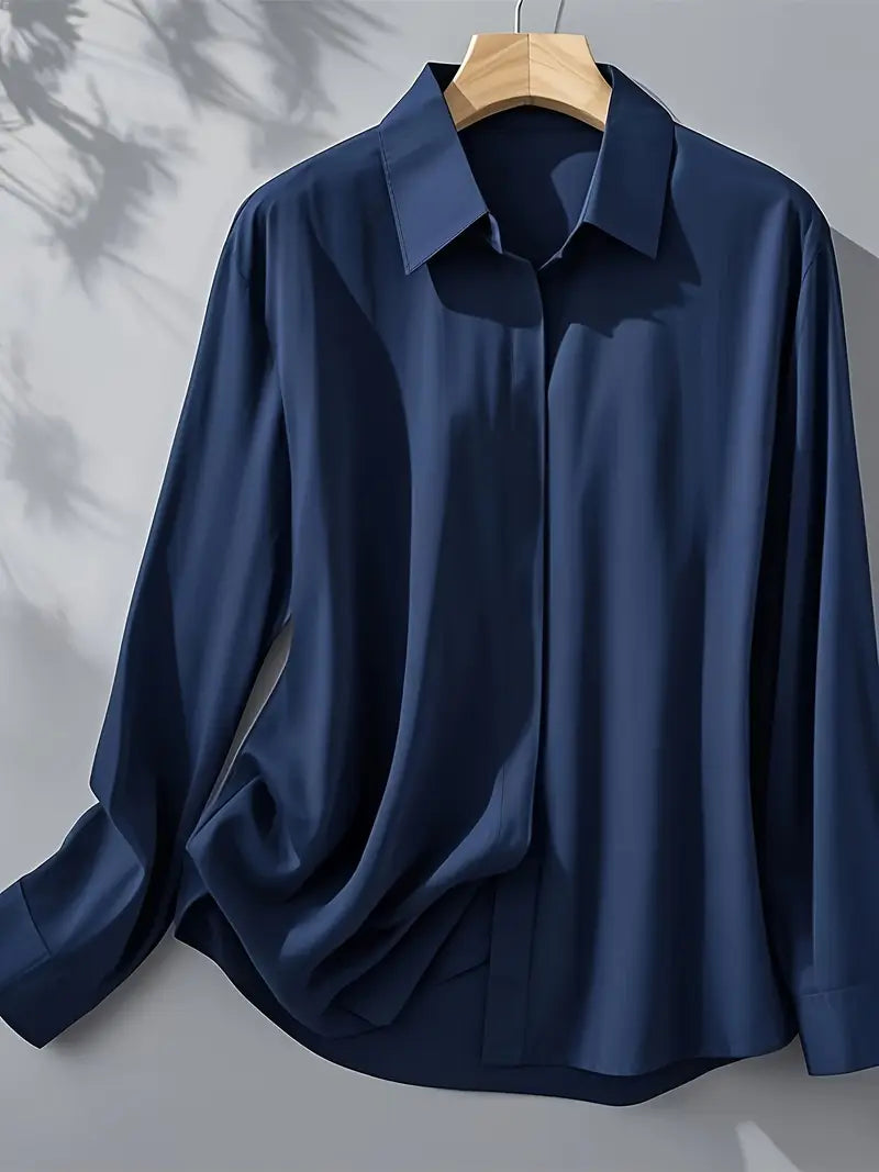 Lotta | Elegantes Langärmeliges Hemd Mit Knopfleiste