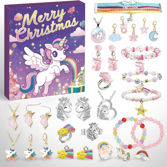 Einhorn Adventskalender | Schmuck Adventskalender mit 24 Überraschungen