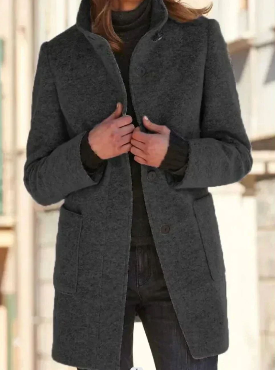 Hanne | Mantel Bronte mit Knopfverschluss