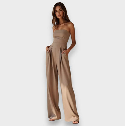 Alessia | Trägerloser Jumpsuit mit weitem Bein