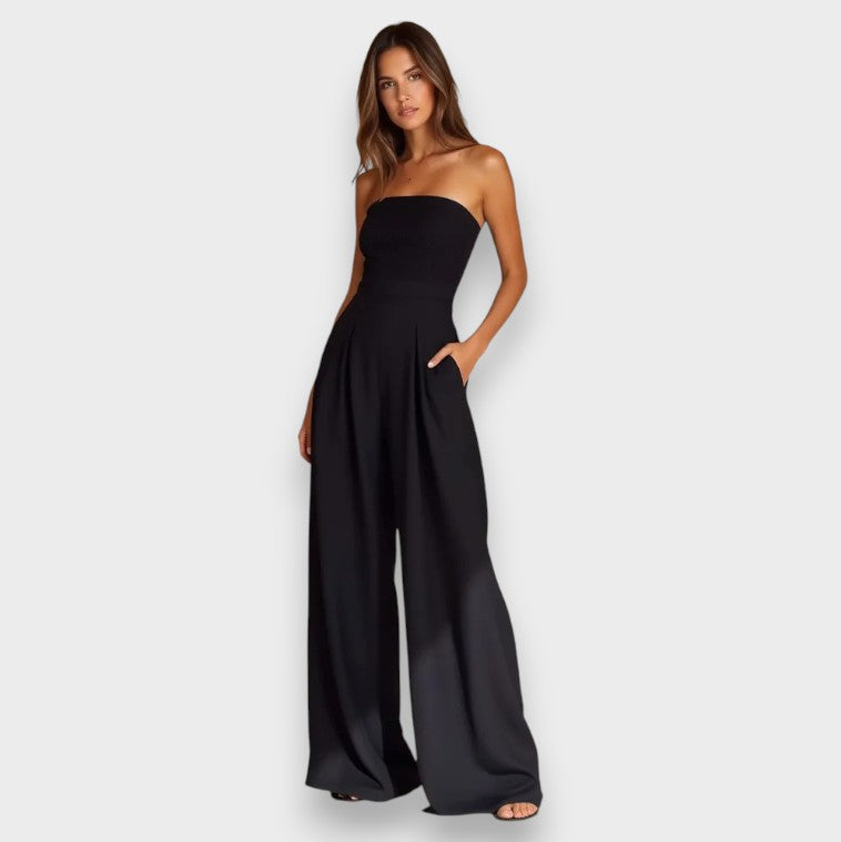 Alessia | Trägerloser Jumpsuit mit weitem Bein